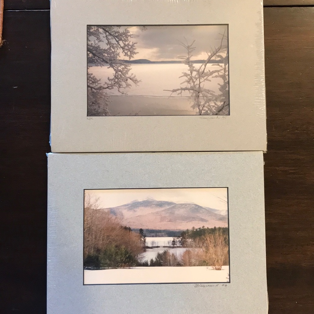 Pair of Matted, Signed Photographs of NH Winter